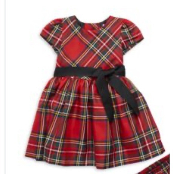 Ralph lauren red plaid tartan short sleeved dress Size 3 Months - Picture 1 of 4